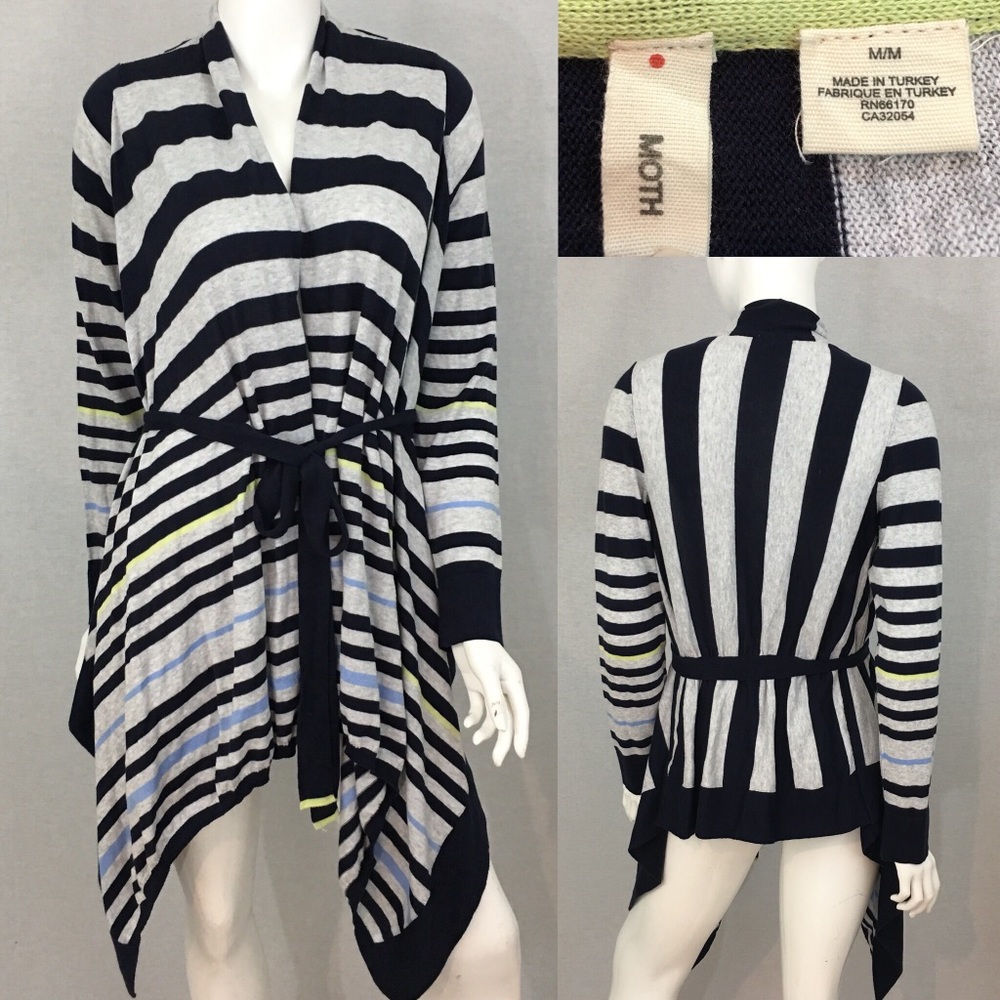 SOLD Medium Anthro Moth Open Front Hi/Low Cardigan - Picture 8 of 8